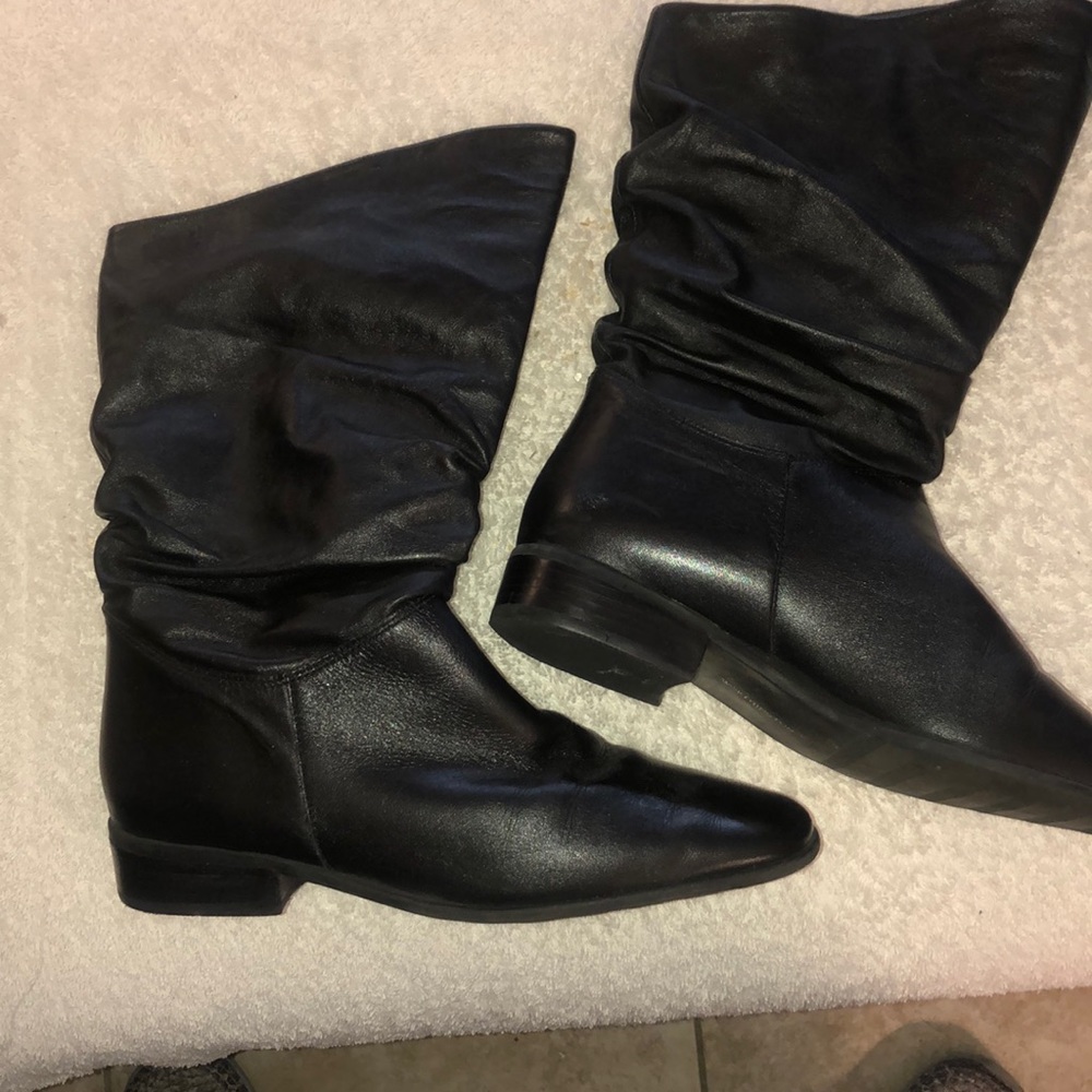 Worthington leather slouch boots black 6.5